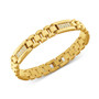 Men's Cubic Zirconia Cluster Watch Link Bracelet in Gold-Tone Ion-Plated Stainless Steel