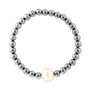 EFFY® Men's Black Freshwater Pearl (11mm) & Hematite Stretch Bracelet (Also in White Freshwater Pearl)