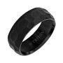Men's Hammered Finish Wedding Band in Black Tungsten Carbide