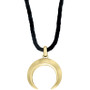 EFFY® Men's Moon Symbol Leather Cord 20" Pendant Necklace in 18k Gold-Plated Sterling Silver