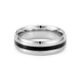 Men's Stainless Steel Band with Single Black Inlay