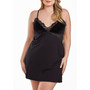 Layna Plus Size Velore and Velvet-Textured Lace Trimmed Chemise