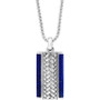 EFFY® Men's Lapis Lazuli Woven-Look 22" Pendant Necklace in Sterling Silver
