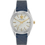 Men's Swiss V-Code Blue Leather Strap Watch 42mm