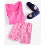 Women's Shorts Pajamas Set & Embroidered Slippers, Created for Macy's