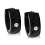Men's Black-Tone Stainless Steel & Cubic Zirconia Small Hoop Earrings  s