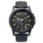 Men's Chronograph  Black Silicone Strap Watch 45mm Gift Set