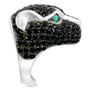 EFFY® Men's Black Spinel and Green Onyx Panther Ring in Sterling Silver