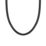 Men's Black Plate Flat Curb Chain Necklace