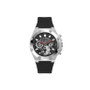 Men's Black Silicone Strap Multi-Function Watch 46mm