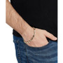 Men's Two-Tone Link Bracelet in 18k Gold-Plated Sterling Silver & White Rhodium