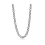 Mens Stainless Steel Figaro Chain Necklace - Brushed Black IP Plated