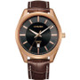 Men's Quartz Brown Leather Strap Watch 42mm