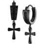 Men's Icon Diamond (1/6 ct. t.w.) Cross Drop Earrings in Black-Plated Sterling Silver