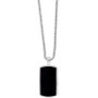 EFFY® Men's Black Agate Dog Tag 22" Pendant Necklace in Sterling Silver