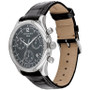 Men's Heritage Circa Swiss Quartz Chronograph Black Genuine Leather Strap Watch 43mm