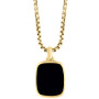 EFFY® Men's Onyx Dog Tag 22" Pendant Necklace in 14k Gold-Plated Sterling Silver