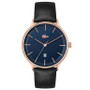 Men's Lacoste Club Black Leather Strap Watch 42mm