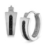 Men's Icon Black Diamond (1/6 ct. t.w.) Hoop Earrings in Sterling Silver