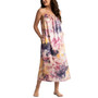 Women's Aurora Printed Satin Sleeveless Gown