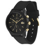 Men's Chronograph L.12.12 Black Rubber Strap Watch 42mm