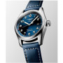 Men's Automatic Spirit Stainless Steel Chronometer Blue Leather Strap Watch 40mm