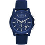 Unisex Chronograph Blue Silicone Strap Watch 44mm AX1327