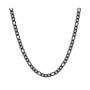 Men's black IP Plated Stainless Steel Figaro Chain Link Necklaces
