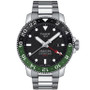 Men's Swiss Automatic Seastar 1000 Powermatic 80 GMT Stainless Steel Bracelet Watch 46mm
