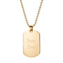 Men's Gold Plated Medium "Best Dad" Stainless Steel Dog Tag Necklace