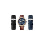 Men's Dial Quartz Brown Leather Strap Watch with Interchangeable Straps, Set of 3