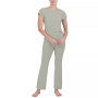Women's Ribbed Short-Sleeve Baby T-Shirt & Flare-Leg Sleep Pants Sleep Separates