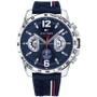 Men's  Navy Silicone Strap Watch 46mm