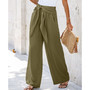 Women's Knotted Sash High Waist Pants