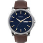 Men's Quartz Analog Premium Dress Leather Brown Watch 45mm