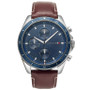 Men's Chronograph Brown Leather Strap Watch 44mm