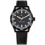 Men's Black Leather Strap Watch 38mm