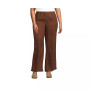 Women's Plus Size High Rise Elastic Back Wide Leg Linen Pleated Pants