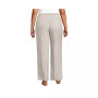 Women's Plus Size High Rise Elastic Back Wide Leg Linen Pleated Pants