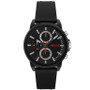 Men's Relax Black Silicone Strap Watch 45mm