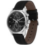 Men's Chronograph Skymaster Black Leather Strap Watch 44mm