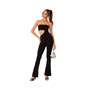 Women's Strapless Flare Jumpsuit With Waist Cut Out