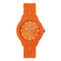 Men's 3 Hand Date Quartz Tokyo Orange Silicone Watch, 43mm