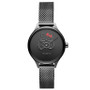 Women's Hello Kitty Black Stainless Steel Mesh Bracelet Watch 30mm