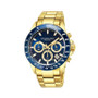 Men's Gold Tone Stainless Steel Bracelet Watch 42mm