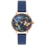 Women's Night Garden Navy Leather Strap Watch 30mm