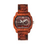 Scaly Wood Bracelet Watch W/Date Red 46Mm