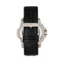 Commodus Automatic Black Dial, Silver Case, Genuine Black Leather Watch 48mm