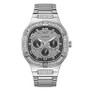 Men's Multifunction Silver-Tone Stainless Steel Watch 46mm