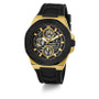 Men's Multifunction Black Silicone Watch 44mm